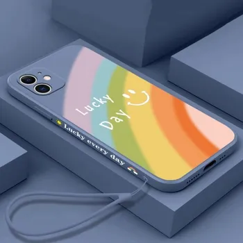 Pouzdro na mobilní telefon Silikonový kryt "Lucky Day" s poutkem pro iPhone 12 Pro Max - šedomodrý