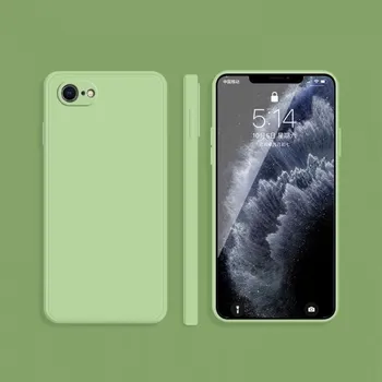 Silikonový ochranný kryt s rovnými hranami pro iPhone 7 / 8 / SE (2020/2022) - zelený