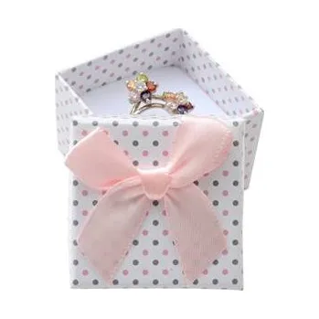 Dárková krabička Dárková krabička - bílá s růžovými puntíky