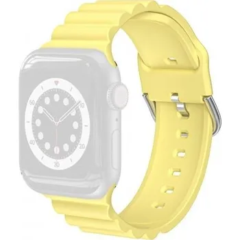 Řemínek na hodinky Elegantní silikonový řemínek pro Apple Watch Ultra 49mm / 46mm / 45mm / 44mm / 42mm - žlutý