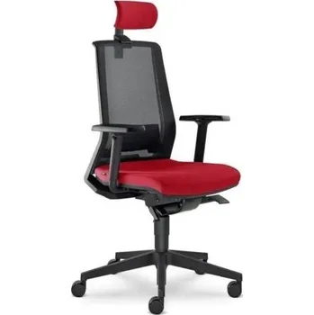 Židle kancelářská Look 270-AT, hlavová opěrka, červená