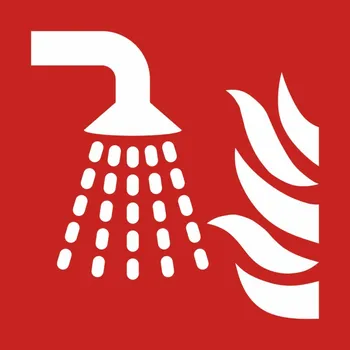 Kancelář Značka Požární sprcha, samolepicí fólie, 20 × 20 cm