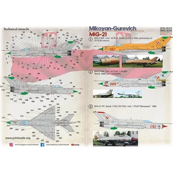 Plastikový model Print Scale 1/72 MiG-21 Polish Air Force (wet decals)