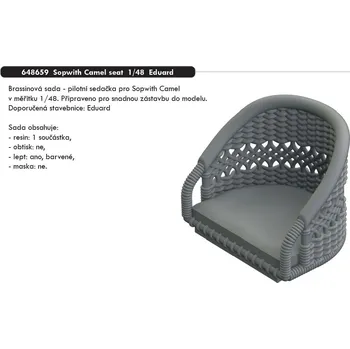 Plastikový model Eduard 1/48 Sopwith Camel seat (EDUARD)