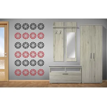 Samolepící dekorace Nabytekmorava Samolepka na zeď KVĚTINY 2 Barva: černá/bordó