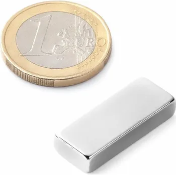 Dekorativní magnet SOLLAU Neodymový magnet hranol 25x10x5 mm, N42, poniklovaný