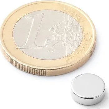 Dekorativní magnet Neodymový magnet kotouč Ø 8 mm, v. 2,5 mm, síla 1,1 kg
