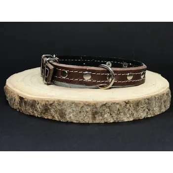 Obojek pro psa Palkar zdobený obojek z kůže hlazenice pro psy 35 cm x 14 mm hnědý (Palkar zdobený obojek z kůže hlazenice pro psy 35 cm x 14 mm hnědý)