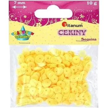 Set školních potřeb Cekiny 7mm okrągłe pastelowe żółte