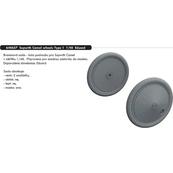 Plastikový model Eduard 1/48 Sopwith Camel wheels Type 1 (EDUARD)