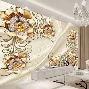 Fototapeta Solution Media 3D tapeta - Zlaté květ s diamanty MU2680 3 - 3D Relief - Vliesová tapeta - 320g/m2