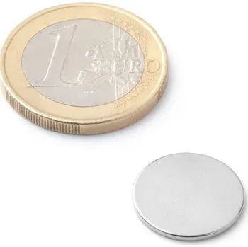 Dekorativní magnet SOLLAU Neodymový magnet válec D 15x1 mm, Neodym, N38, poniklovaný
