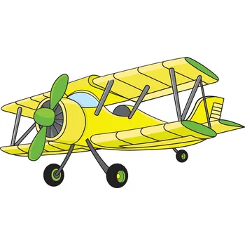 Samolepící dekorace Nabytekmorava Samolepka na zeď LETADLO Barva: žlutá