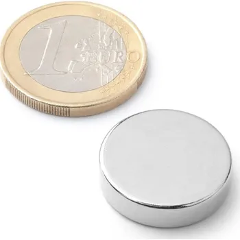 Dekorativní magnet SOLLAU Neodymový magnet válec D&nbsp;20x5 mm, Neodym, N38, poniklovaný