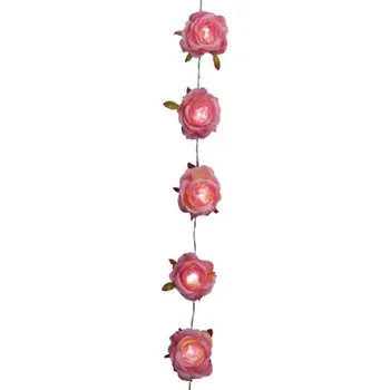Vánoční dekorace CHRISTMAS GIFTS SVĚTELNÝ ŘETĚZ RŮŽE 10X LED 165CM