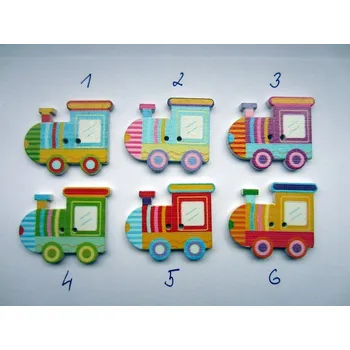 Knoflík Knoflík dřevěný mašinka, 31x27mm, 1ks 5