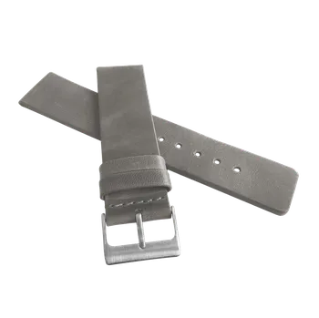 Řemínek na hodinky Šedý hladký řemínek LAVVU PLAIN z luxusní kůže Top Grain - 24mm LSCUA24 (řemínek, pásek na hodinky)