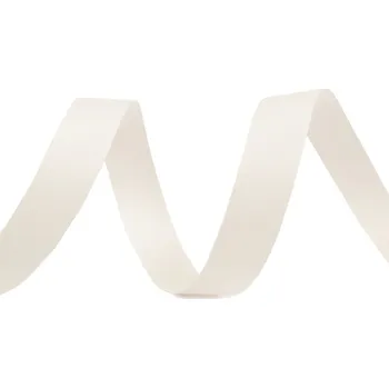 Atlasová hedvábná stuha oboulící šíře 15 mm matná, barva 241 krémová světlá