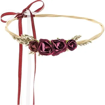 Svatební dekorace Svatební věnec bordo, 18 cm