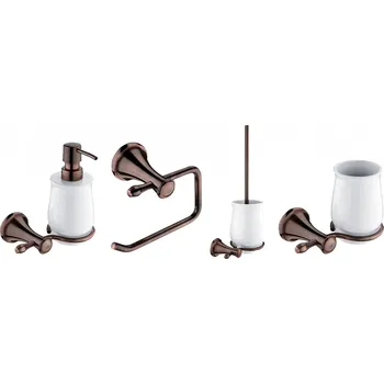 Dávkovač mýdla Nimco LADA Set koupelnových doplňků ze starobylé mědi, LA 190SET4