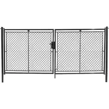 brána Brána zahradní dvoukřídlá 200 x 360 cm, výplet pletivo, FAB, antracit