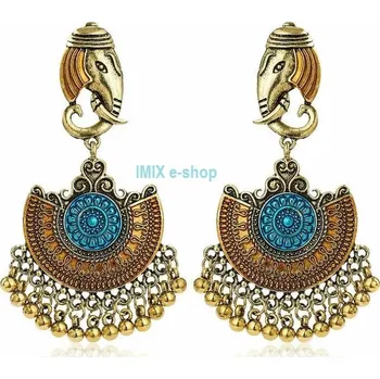 Náušnice Orientální náušnice Egypt Sloni - Zlatá