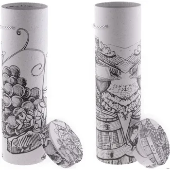 Víno Paper Design Krabičky dárkové na víno,černobílý potisk 34cm x 9 cm průměr