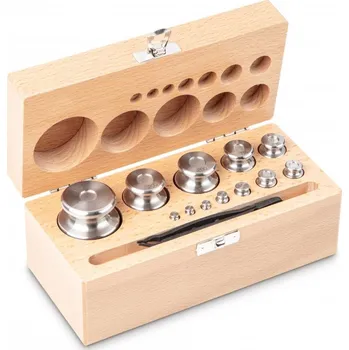 Sada zkušebního závaží Kern 1 mg - 100 g, OIML M1, dřevěné pouzdro, s možností akreditované kalibrace