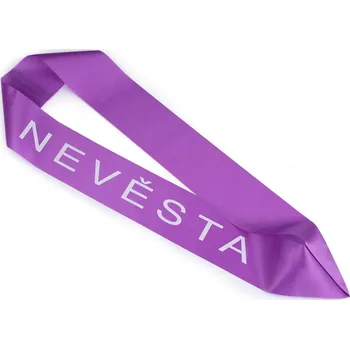 Svatební dekorace Saténová šerpa Nevěsta šíře 9,5 cm, barva fialová lila