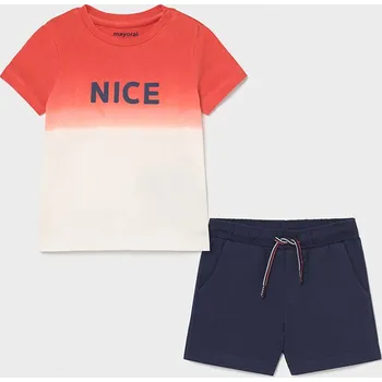 Kojenecké oblečení Chlapecký komplet - triko, kraťasy Mayoral 1669-50 oranžová, modrá Rozměr: 74
