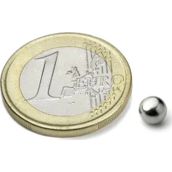 Dekorativní magnet SOLLAU Neodymový magnet koule D 5 mm, N38, poniklovaný (náhradní kulička NeoCube)