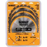 DeWALT DT1963 Sada 3 ks pilových kotoučů 250 × 30 mm (DeWALT DT1963 Sada 3 ks pilových kotoučů 250 × 30 mm)
