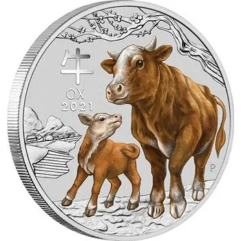 Lunární série III. - stříbrná mince Year of the Ox (Rok buvola) 1 kg 2021 Color
