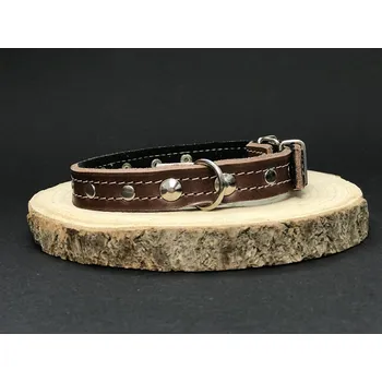 Obojek pro psa Palkar zdobený obojek z kůže hlazenice pro psy 40 cm x 18 mm hnědý (Palkar zdobený obojek z kůže hlazenice pro psy 40 cm x 18 mm hnědý)