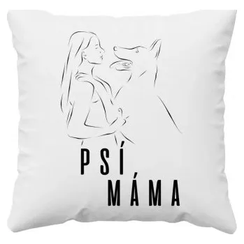 Žertovný předmět Psí máma - polštář- Tričkový.cz