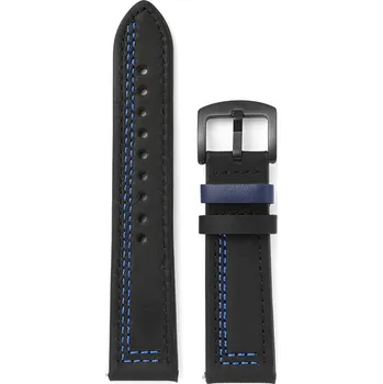 Ostatní příslušenství k chytrým hodinkám eses Kožený řemínek - Černý s modrým vzorem, 20 mm