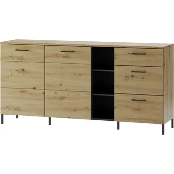 Obývací stěna Komoda široká LUCAS 48 dub artisan/černá mat
