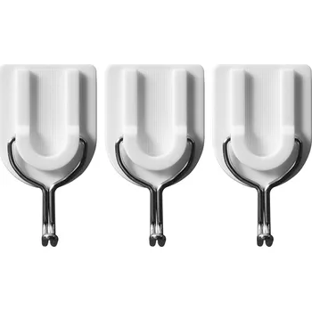 Koupelnový nábytek Háčky nástěnné samolepící 3ks U tvar, kov. nosn. 1,2kg Vorel TO-74752