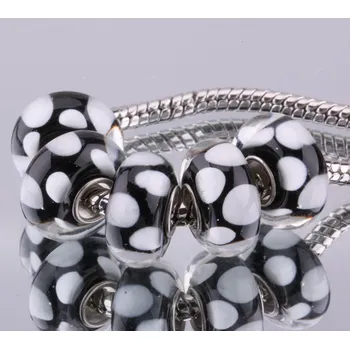 Korálek Korálek 1 KATY sklo Černá a bílá - TOPBEADS