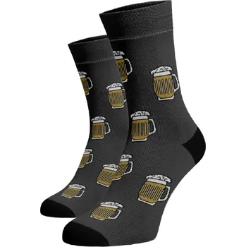 Pánské ponožky Veselé ponožky Pivo Šedá 47-48