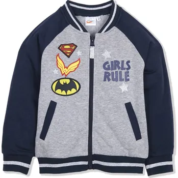 Dívčí mikina Super Girls dívčí šedá mikina na zip Velikost: 116