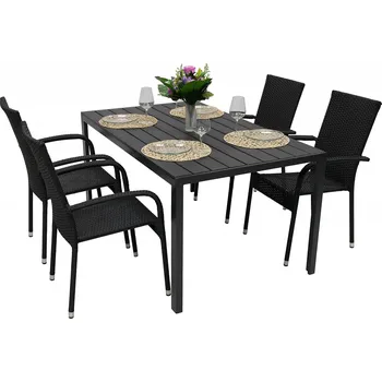 Jídelní set DEOKORK Zahradní ratanová sestava SIENA 1+4 (různé délky) stůl 150x90 cm