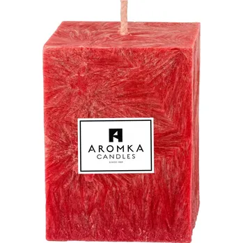 Svíčka Přírodní vonná svíčka palmová - AROMKA - Hranol, průměr 6,2 cm, výška 9 cm Vůně: Vánoční punč