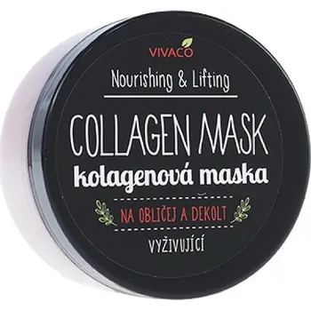 Pleťová maska Vivaco Collagen Mask Nourishing&Lifting kolagenová maska na obličej a dekolt 100 ml