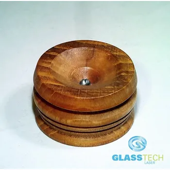 Svícen LED Stojánek - mořený smrk 43 mm (dřevěný LED stojánek o průměru 43 mm pro koule o pr. 40 - 80 mm)