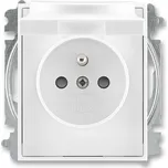 Zásuvka s víčkem Time ABB 6619E-A06397 03 bílá/bílá