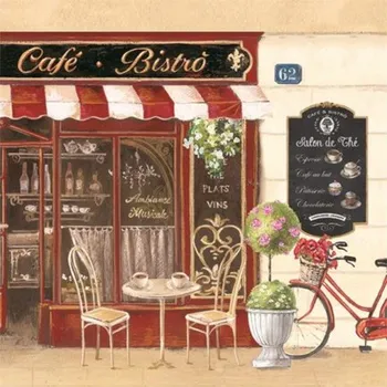 Papírový ubrousek Easy Life, Itálie Easy Life - Dezertní třívrstvé ubrousky CAFÉ BISTRO, 20 ks - 33*33 cm