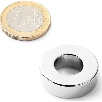 Dekorativní magnet Neodymový kruhový magnet Ø&nbsp;25/12 mm, v.&nbsp;8&nbsp;mm, síla 11 kg