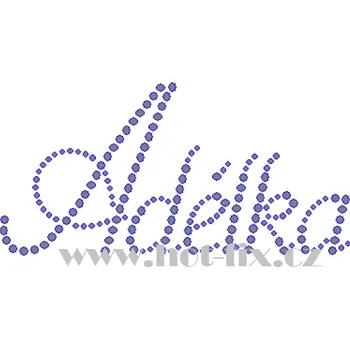 ADÉLKA IIB. - nažehlovací hot-fix kamínkový potisk na textil, rozměr cca 12,0x5,9cm barva: kameny barva 101 Crystal /stříbrná