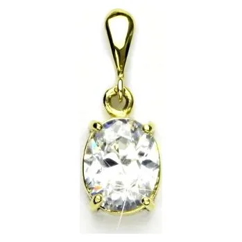 Drahý kámen Zlatý přívěsek, přírodní křišťál, žluté zlato, přívěsek ze zlata, P 1242/22